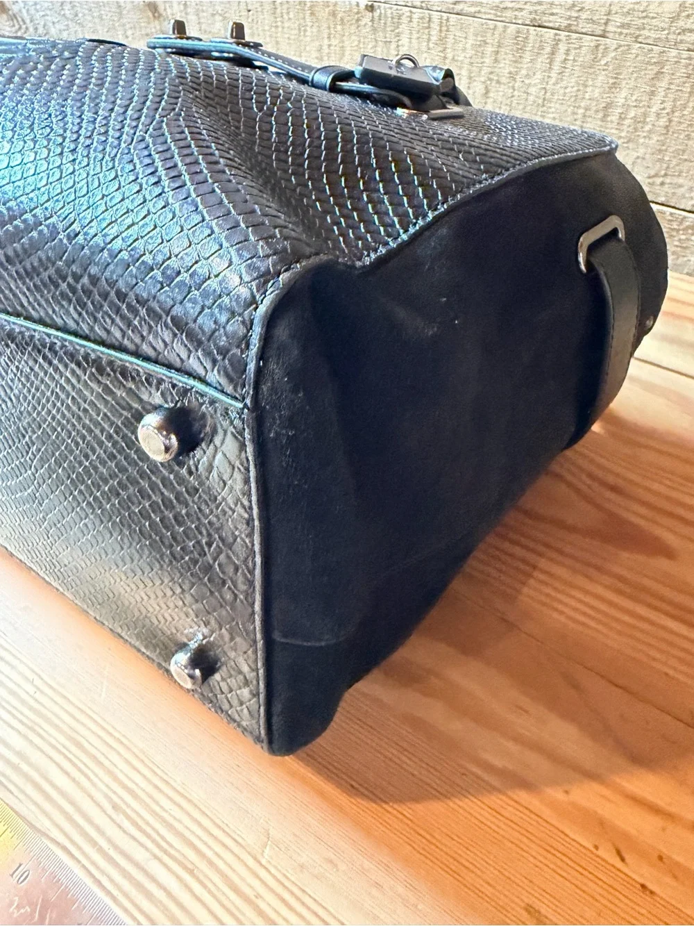 EUC Coach Blake Carryall in Exotic Black Python Embossed Leather and Suede
